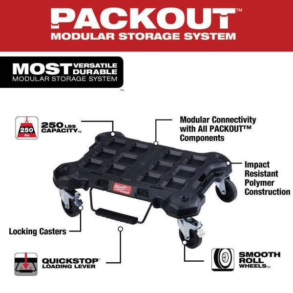 BASE PACKOUT DOLLY COM RODINHAS (113KG) MILWAUKEE - 48-22-8410