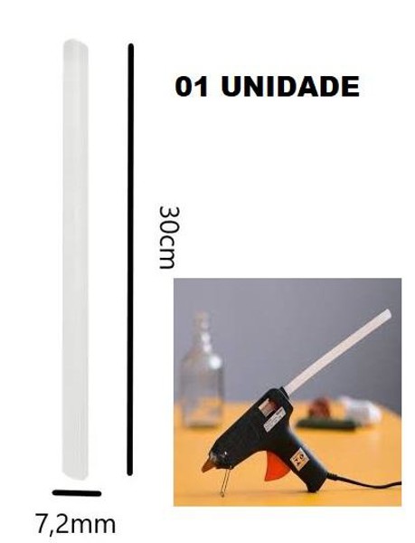 BASTAO DE COLA QUENTE FINA 7,2MM COM 30CM
