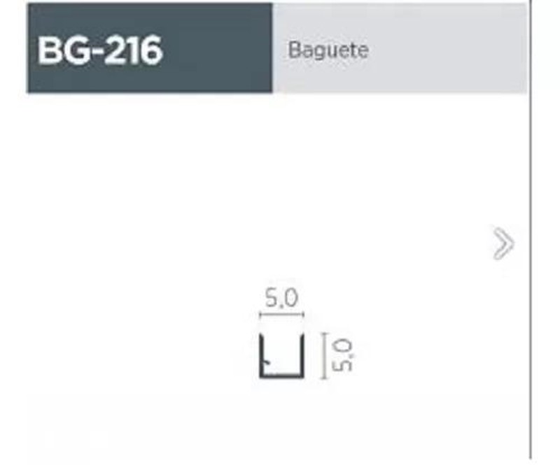 BAGUETE PARA PERFIL DE VIDRO ROMETAL - BG-216 - BARRA DE: 03 METROS