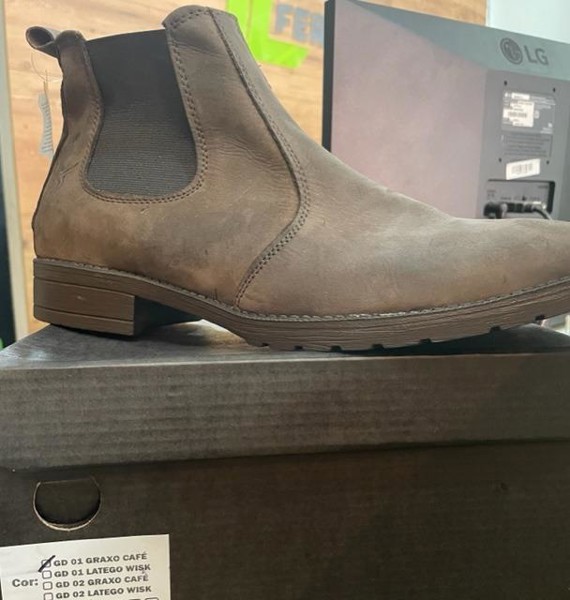 BOTA DE COURO IMPERIO GD01 - COR: GRAXO CAFE, TAMANHO: N° 38