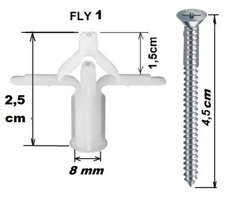 BUCHA PARA GESSO FLY 08MM NUMERO 01