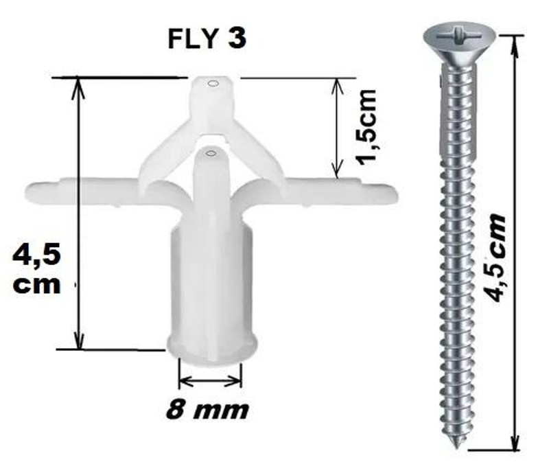BUCHA PARA GESSO FLY 08MM NUMERO 03