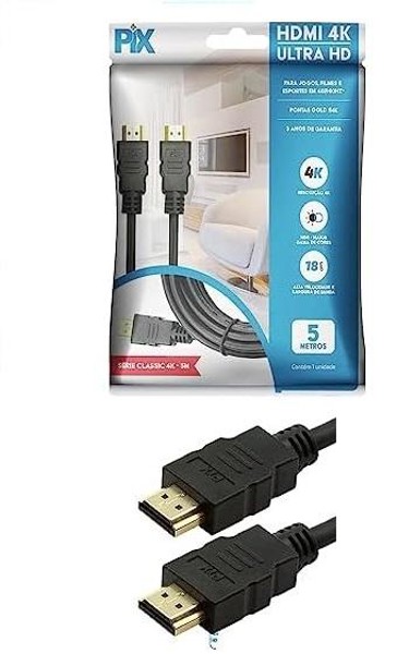 CABO HDMI 4K COM 5 METROS PIX - 018-0514