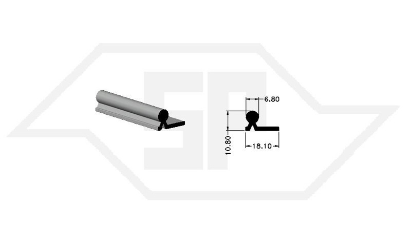 TRILHO D-52 INFERIOR SP-0039 - ALUMINIO - BARRA DE: 06 METROS