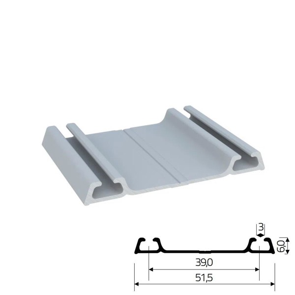 TRILHO RO62 ROMETAL INFERIOR RM-034 - 20MM INOX POLIDO - BARRA DE: 03 METROS