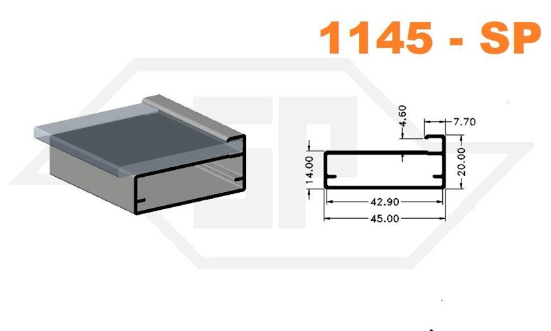 PERFIL VIDRO 1145 BORDA MAIOR SP-1036L - ALUMINIO - BARRA DE: 06 METROS