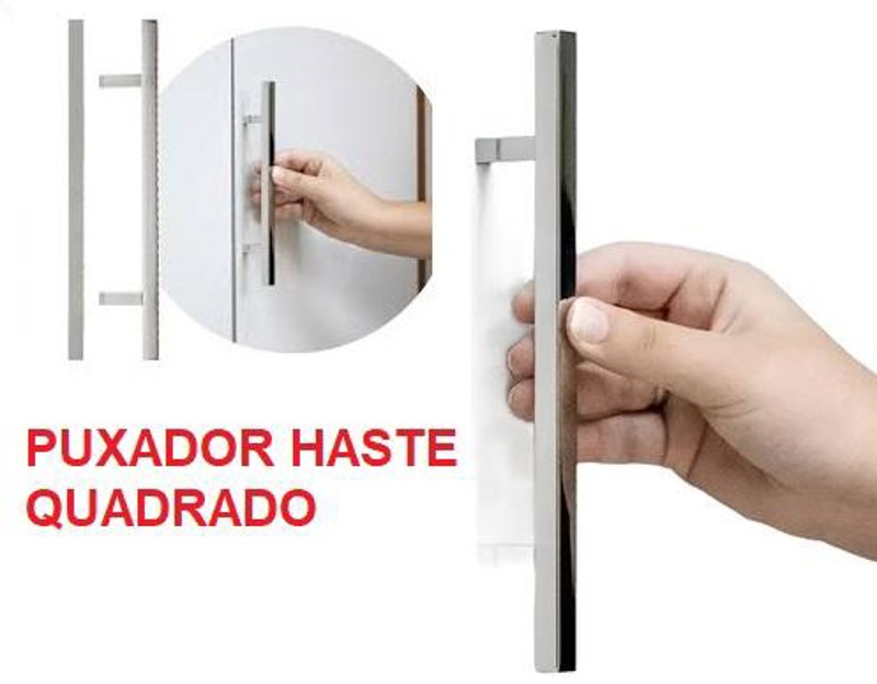 PUXADOR HASTE QUADRADA ESCOVADO 192MM (30CM)