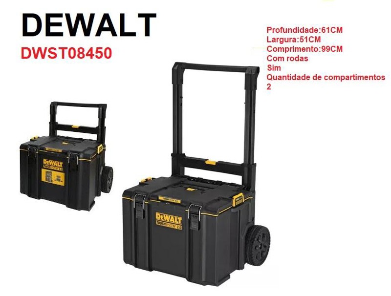 CAIXA DE FERRAMENTAS COM RODAS TOUGHSYSTEM 2.0 DEWALT - DWST08450