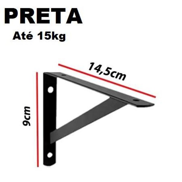 CANTONEIRA / MAO FRANCESA 5/8 COM 15CM - PRETA