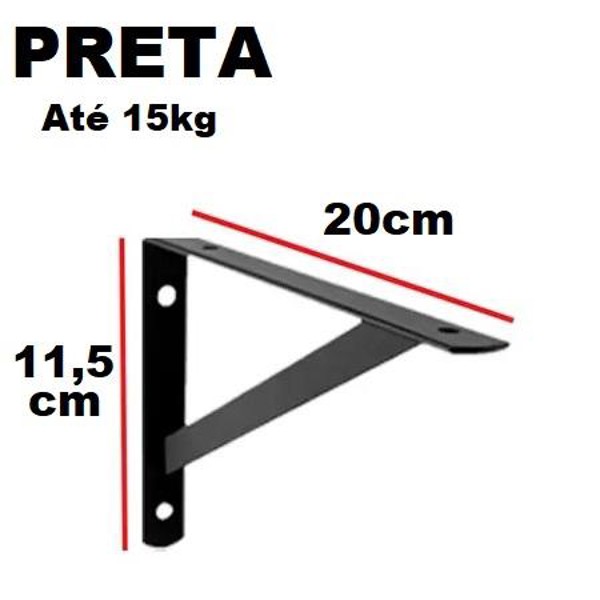 CANTONEIRA / MAO FRANCESA 5/8 COM 20CM - PRETA