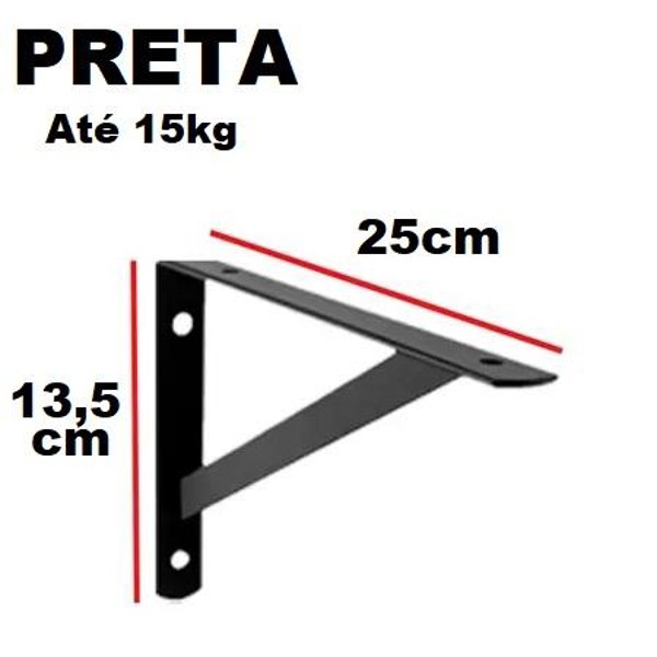 CANTONEIRA / MAO FRANCESA 5/8 COM 25CM - PRETA