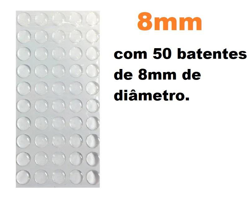CARTELA COM 50 BATENTE DE SILICONE DE 08MM