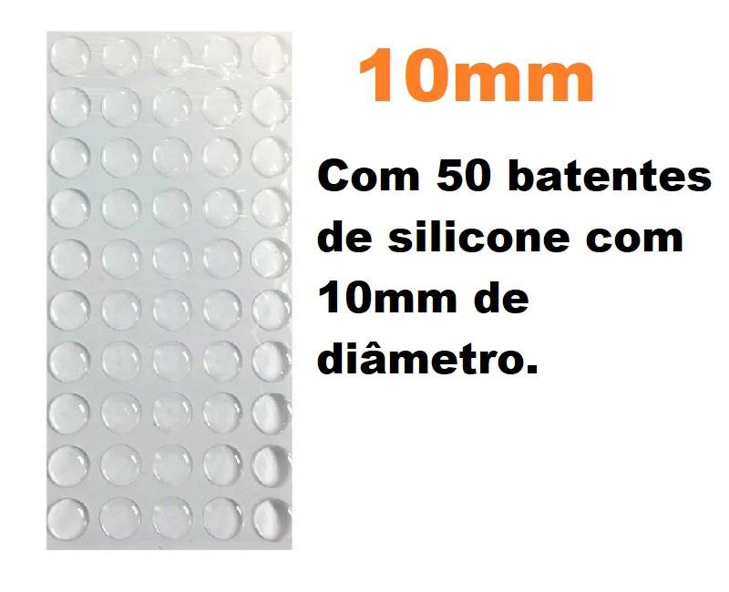 CARTELA COM 50 BATENTE DE SILICONE DE 10MM