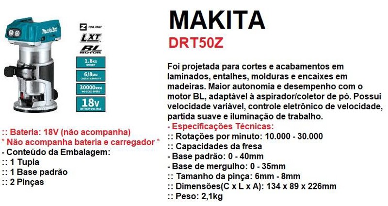 TUPIA LAMINADORA A BATERIA 18V MAKITA - DRT50Z