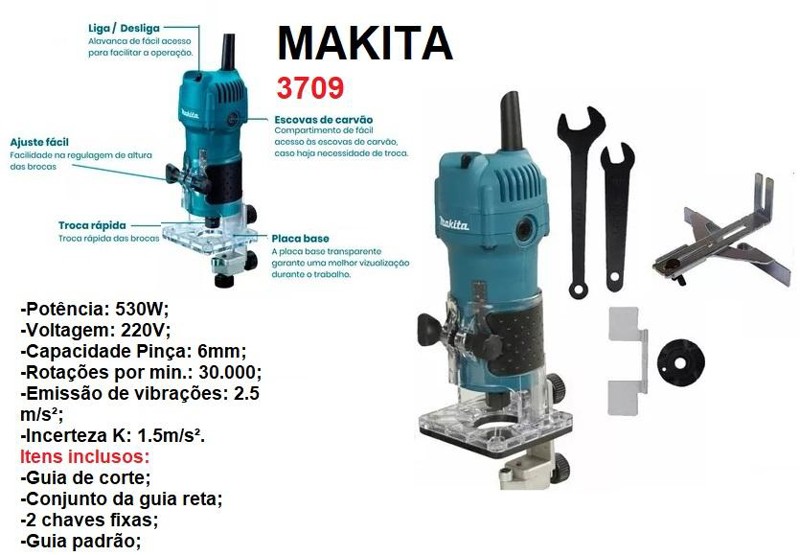 TUPIA LAMINADORA 530W MAKITA - 3709 220V