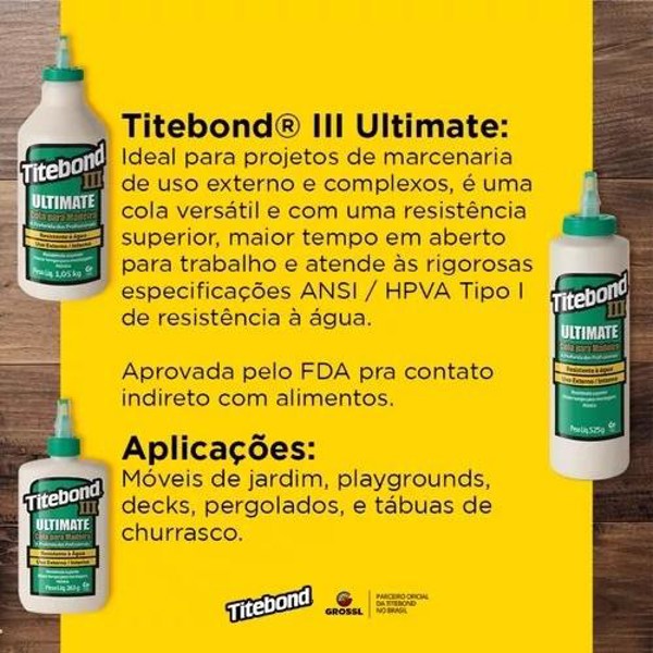 COLA TITEBOND III ULTIMATE WOOD GLUE 1,0KG - 31415