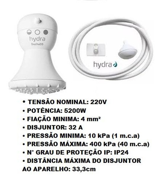 CHUVEIRO CORONA HYDRA COM 5200W - DUCHA SS 3T 220V
