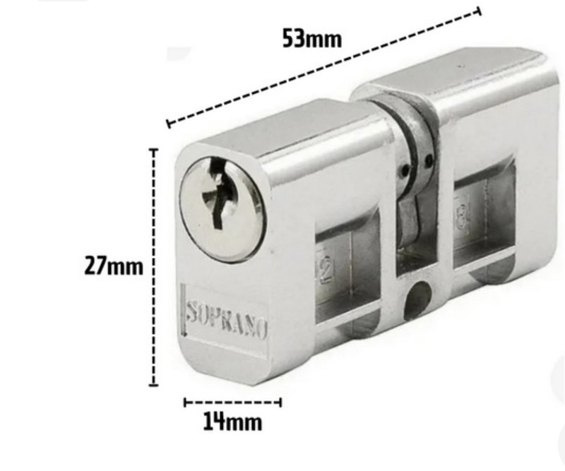 CILINDRO PARA FECHADURA SOPRANO - 3209 CROMADA