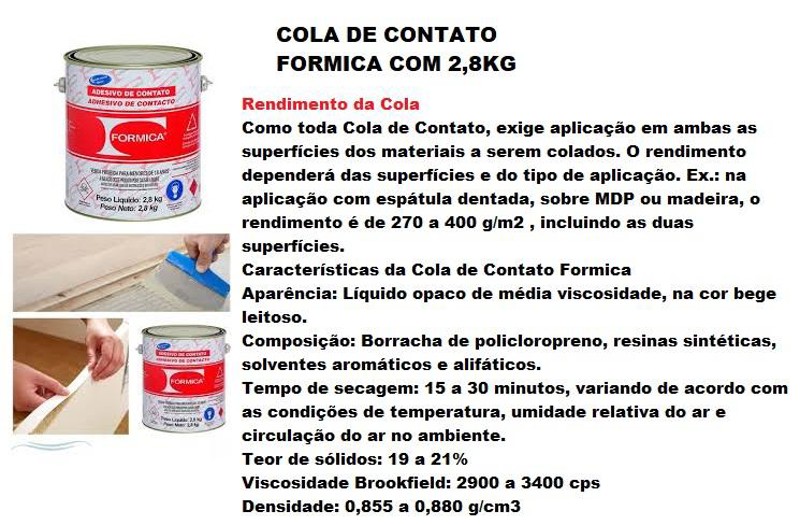 COLA DE CONTATO FORMICA COM 2,8KG