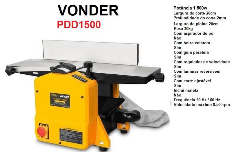 PLAINA E DESEMPENADEIRA COM 1500W VONDER - PDD1500