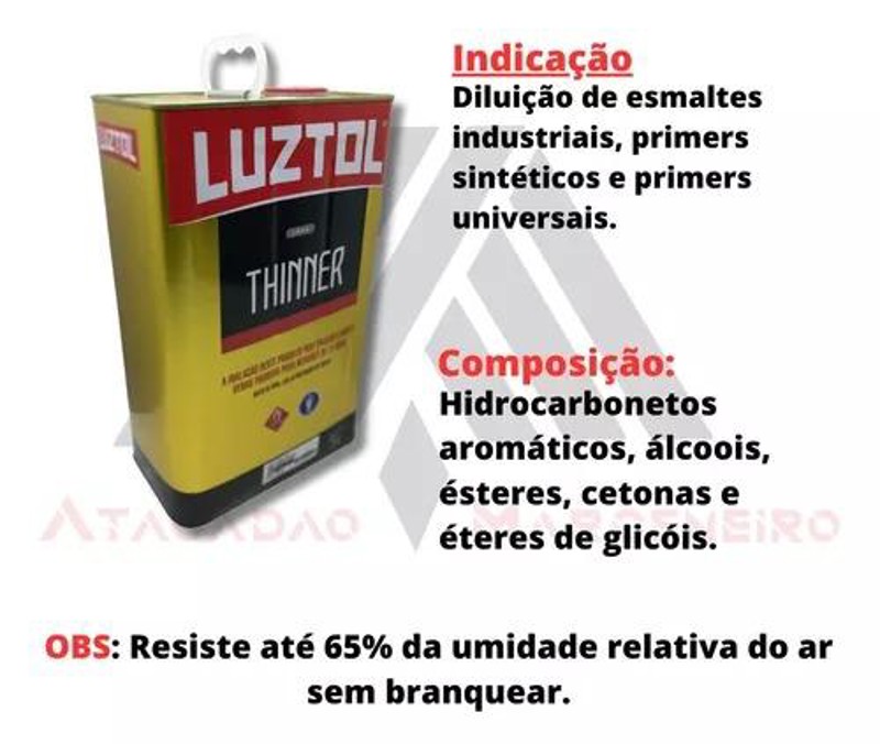 THINNER LUZTOL PARA LIMPEZA COM 05 LITROS - 400