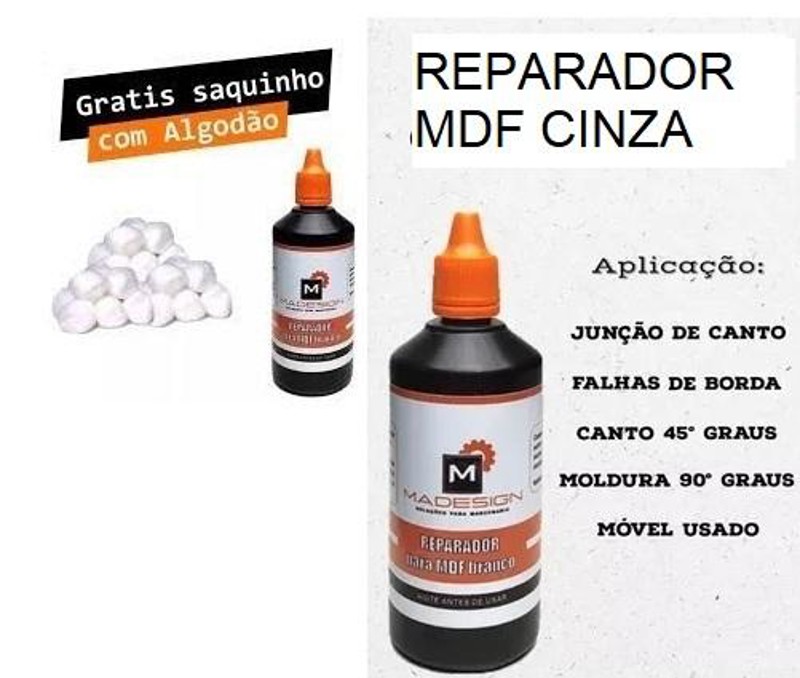 TINTA REPARADORA TIRA RISCO PARA MDF CINZA