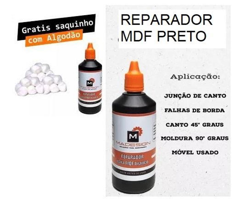 TINTA REPARADORA TIRA RISCO PARA MDF PRETO