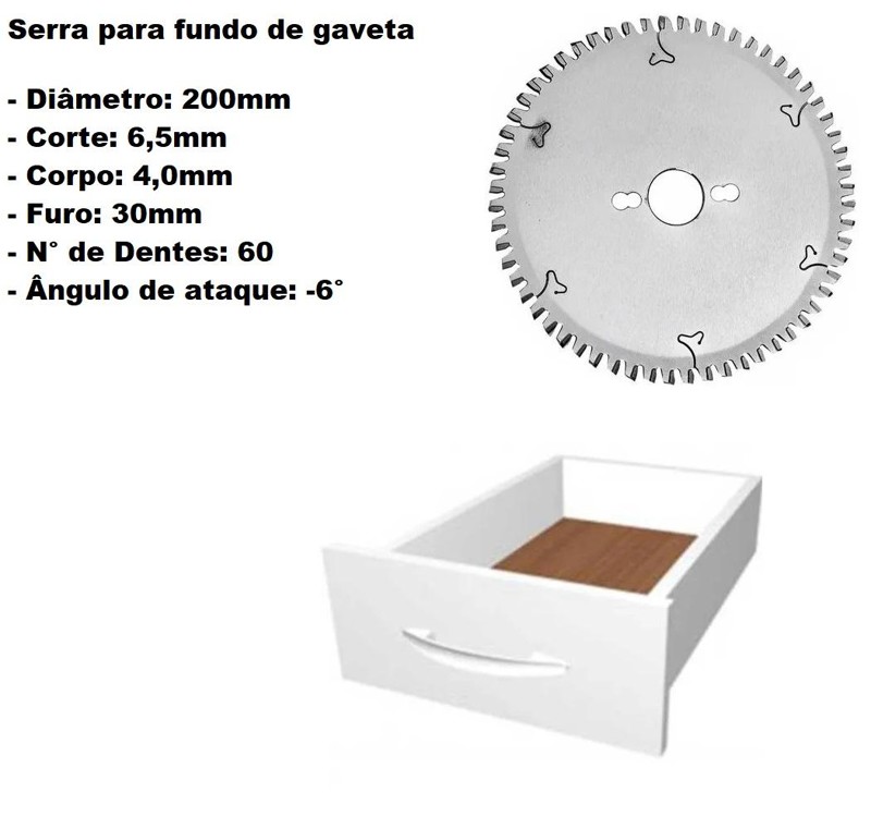 DISCO CORTE DE 200MM PARA FUNDO DE 6MM COM 60 DENTES FREUD - LU3E0201