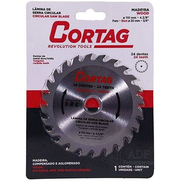 DISCO CORTE MADEIRA DE 110MM COM 24 DENTES CORTAG - 60864