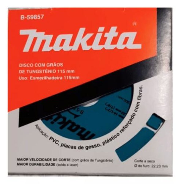 DISCO CORTE MADEIRA DE 115MM TUNGSTEN MAKITA - B-59857