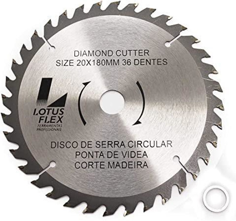 DISCO CORTE MADEIRA DE 180MM COM 36 DENTES LOTUS - REF.3918