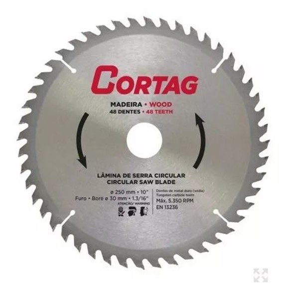 DISCO CORTE MADEIRA DE 250MM COM 48 DENTES CORTAG - 61772