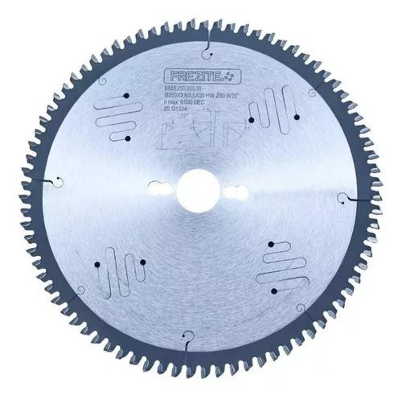 DISCO CORTE MDF DE 250MM COM 80 DENTES ALTERNADO FREZITE - B86525028030