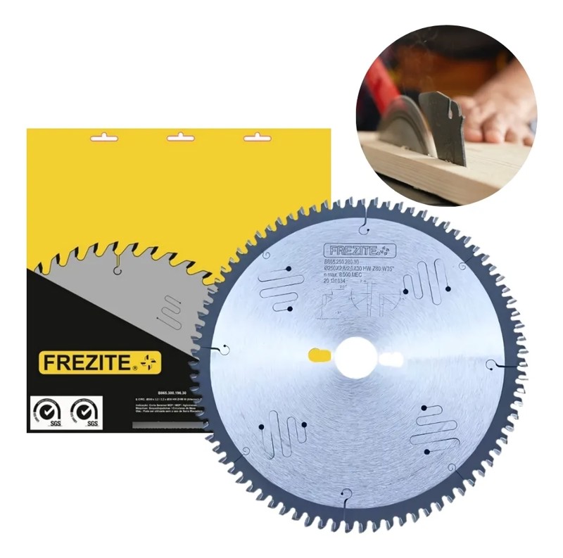 DISCO CORTE MDF DE 250MM COM 80 DENTES TRAPEZIO FREZITE - B86625058030