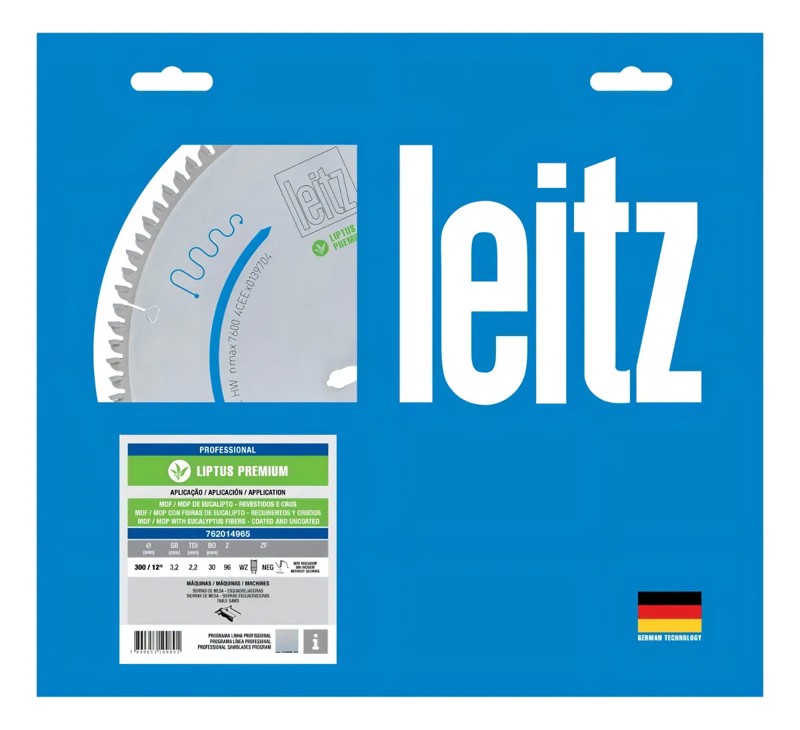DISCO CORTE MDF EUCALIPTO DE 300MM COM 96 DENTES LEITZ - 762014965