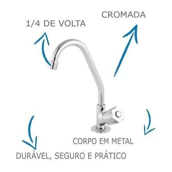 TORNEIRA METAL BANCADA 1/2" CROMADA - C50 1168