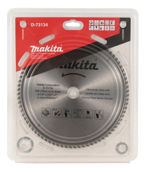DISCO PARA ALUMINIO DE 9" 235MM COM 80 DENTES MAKITA - D-73134
