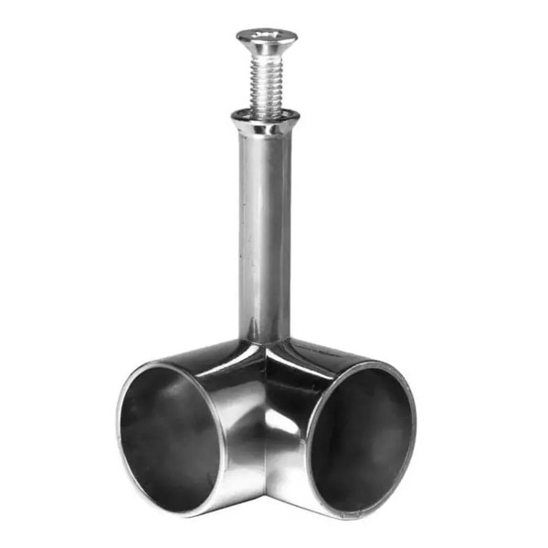 SUPORTE CABIDEIRO CROMADO - CANTO 90° REDONDO "L"