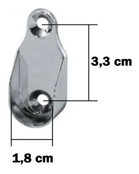 SUPORTE CABIDEIRO CROMADO - LATERAL OBLONGO