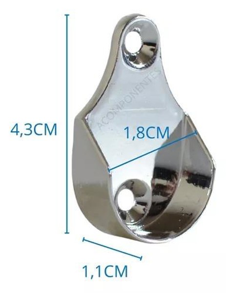 SUPORTE CABIDEIRO CROMADO - LATERAL REDONDO