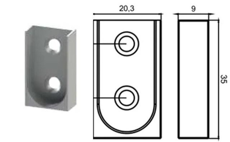 SUPORTE CABIDEIRO LATERAL - REFORCADO RETANGULAR - FECHADO OBLONGO