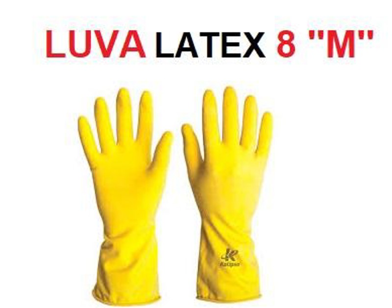 LUVA DE MAO LATEX AMARELA 8 "M"