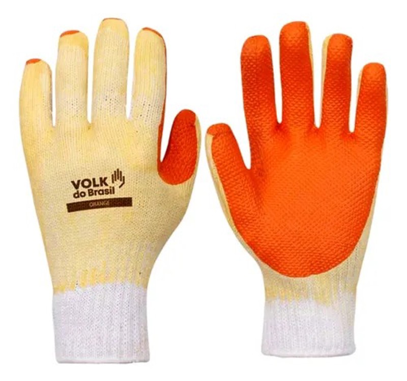 LUVA DE MAO PANO FORRADA LARANJA