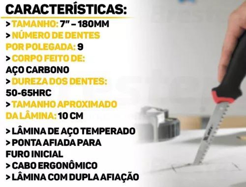 SERROTE PARA DRYWALL DUPLO 7" 180MM MTX - 233929