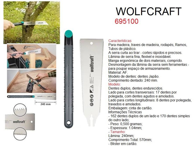 SERROTE JAPONES RYOBA COM 570MM WOLFCRAFT - 695100
