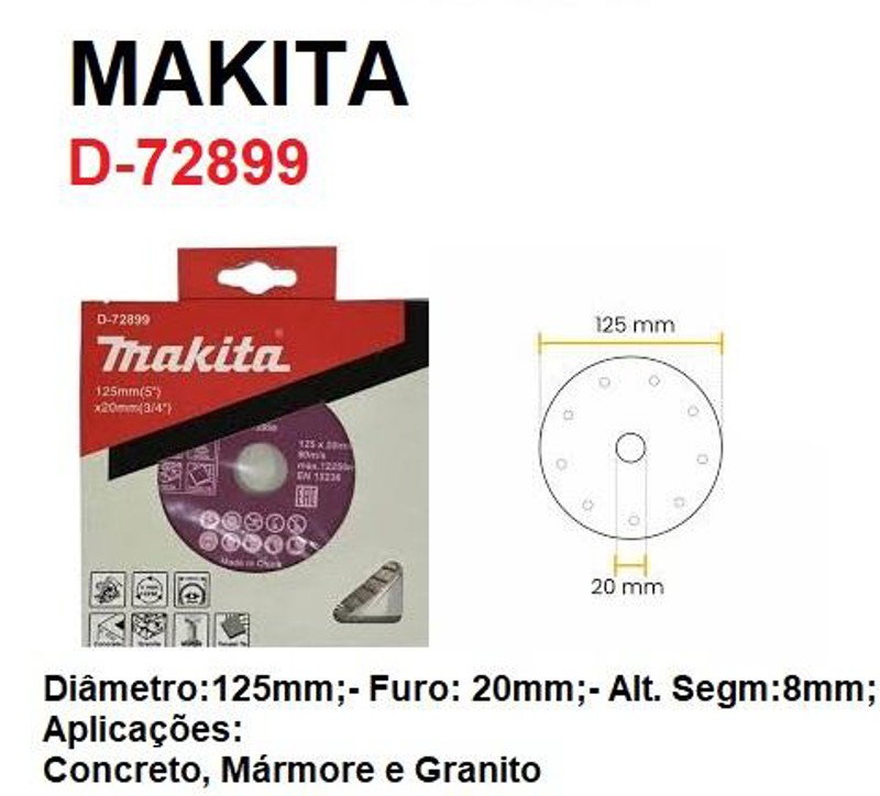 DISCO DIAMANTADO MULTIMATERIAL 125MM MAKITA - D-72899