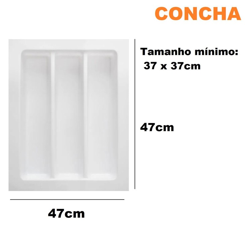 DIVISOR DE CONCHAS BRANCO 47X47CM