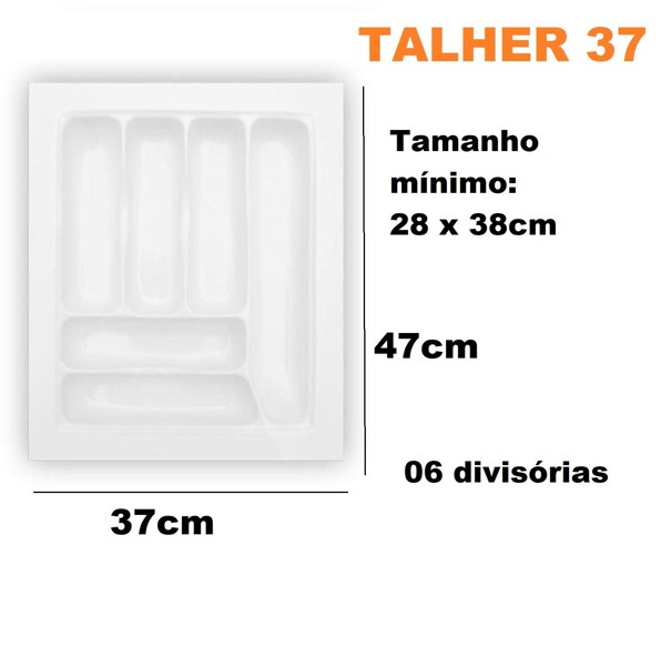DIVISOR DE TALHER BRANCO 37X47CM