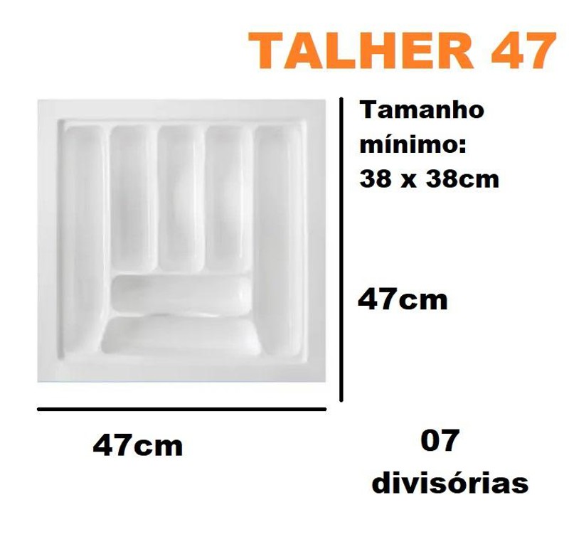 DIVISOR DE TALHER BRANCO 47X47CM