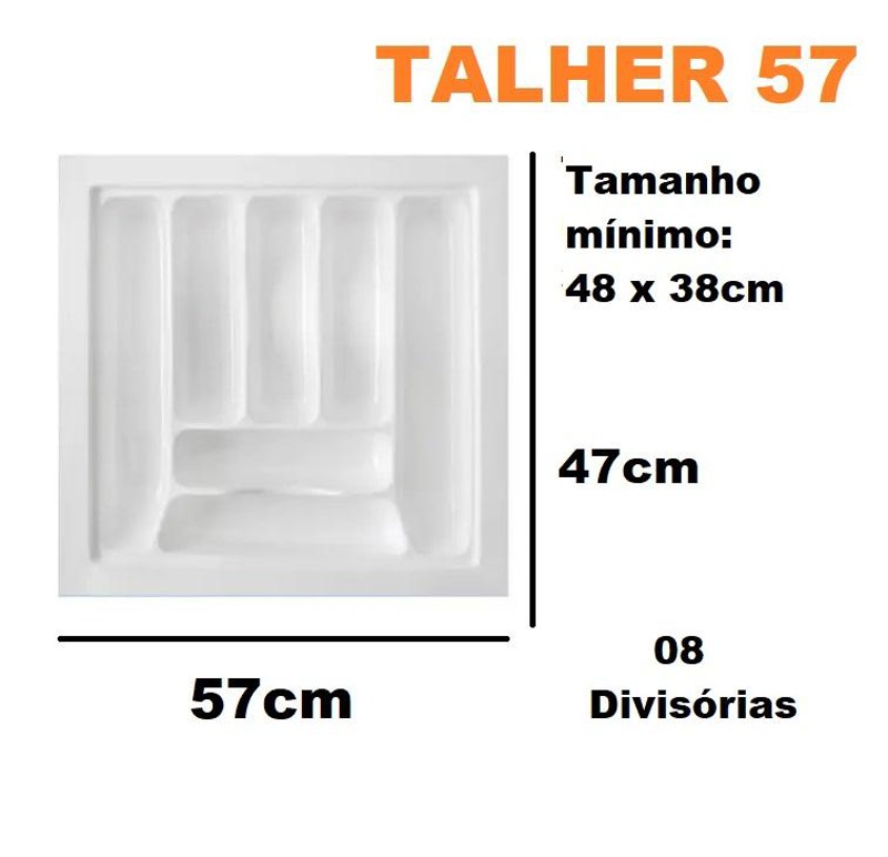 DIVISOR DE TALHER BRANCO 57X47CM